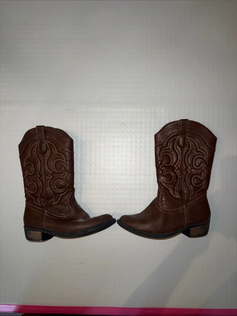 Cat & Jack Brown Embroidered Western Mid-Calf Boots